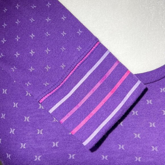 Women's Hurley Graphic Long Sleeve Tee | Purple | Size Small | Scoop Neck Top - Picture 7 of 10